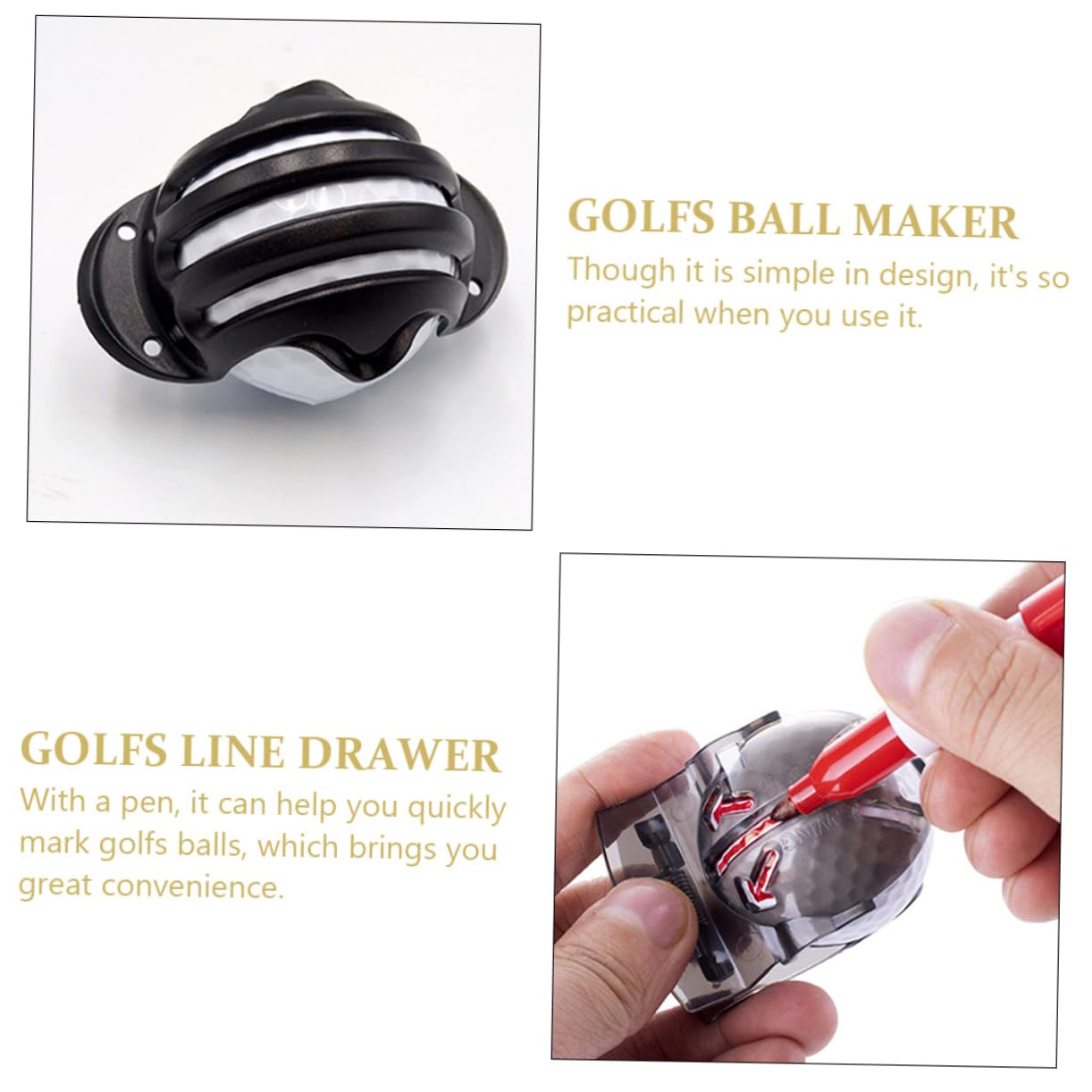 Toyvian Zeilenzeichnung Set Linienmarkierung Golfmarker Werkzeug Zum Zeichnen Von Kugeln Markierungsgolf Strichzeichnungsmarker Golf-Tool Golfausrüstung Abs Zufällige Farbe