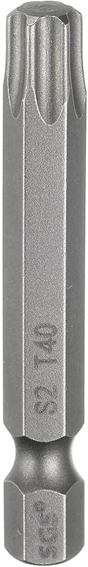 Chave Torx T40 HARFINGTON com Haste Sextavada de 6,35 mm, Ponta Magnética sem Furo, Aço S2, 50 mm