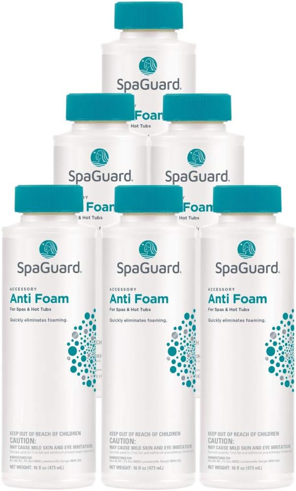 SpaGuard Spa Anti-Foam for Spas & Hot Tubs, 1 pt, Pack of 6, Quickly Eliminates Foaming, Fast-Acting Water Treatment