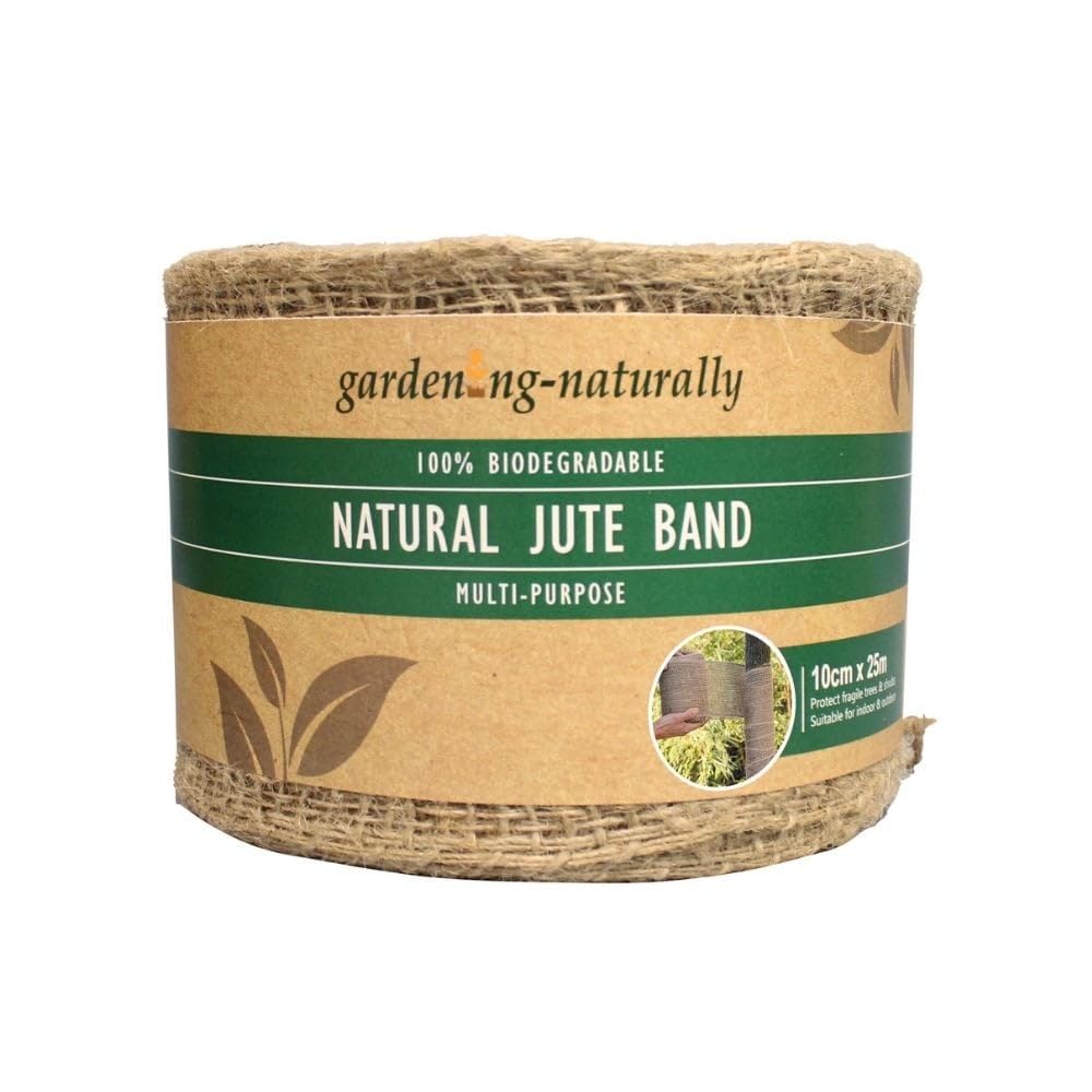 Gardening Naturally Brown/Dark 25 Metre Roll Of Natural Jute Garden Ribbon - Natural