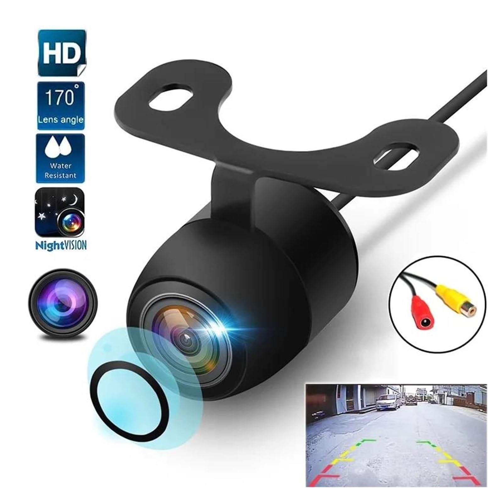Kamery cofania samochodowa kamera cofania noktowizor cofanie automatyczne parkowanie IP68 wodoodporny monitor CCD LED Backup Monitor 170 stopni HD obraz samochodowa kamera cofania E (B)