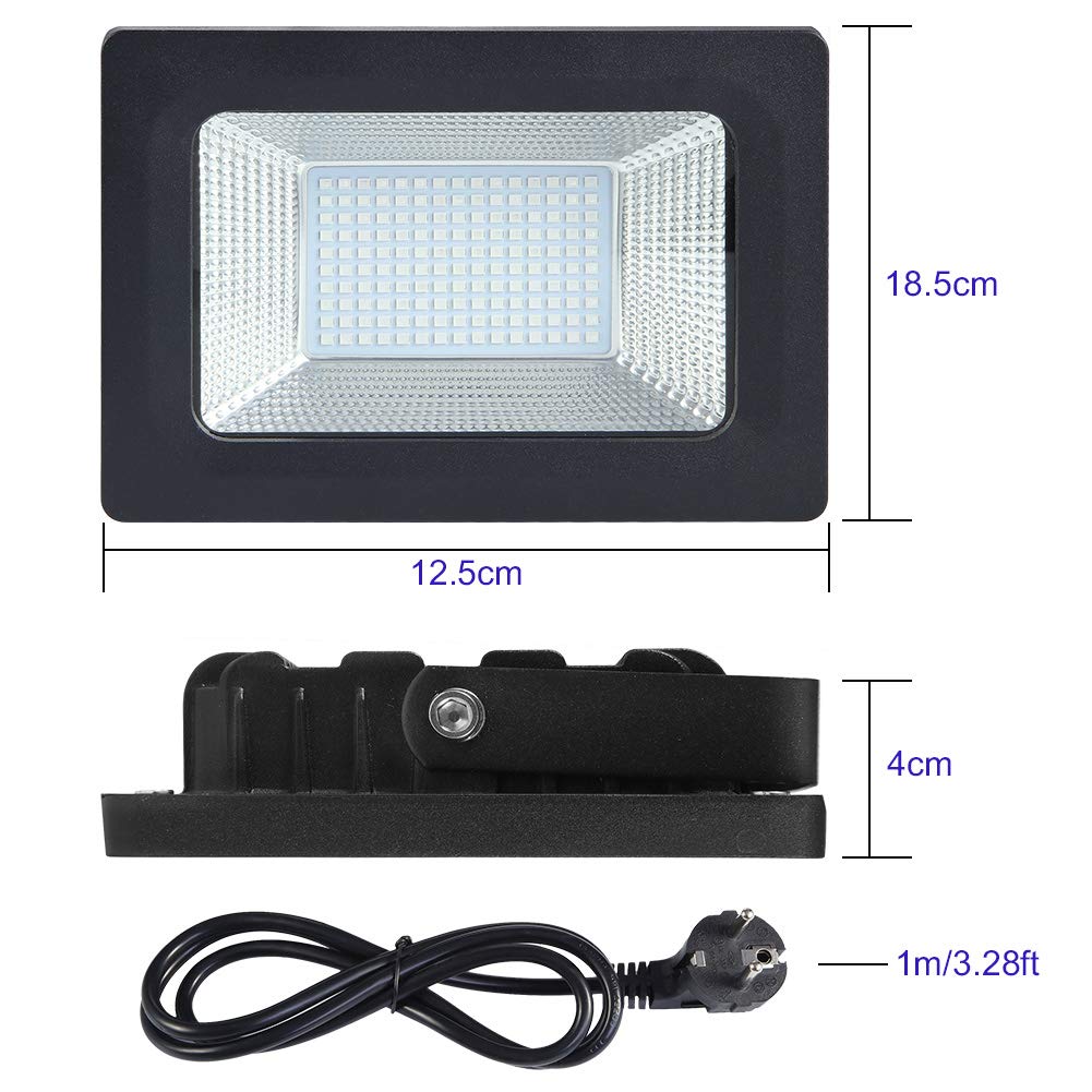 Foco LED de Luz Negra 30W - 2 Unidades, IP66 Resistente Al Agua, 150 LED UV Para Fiestas, Fluorescencia, Bar, Discoteca, Decoración de Halloween