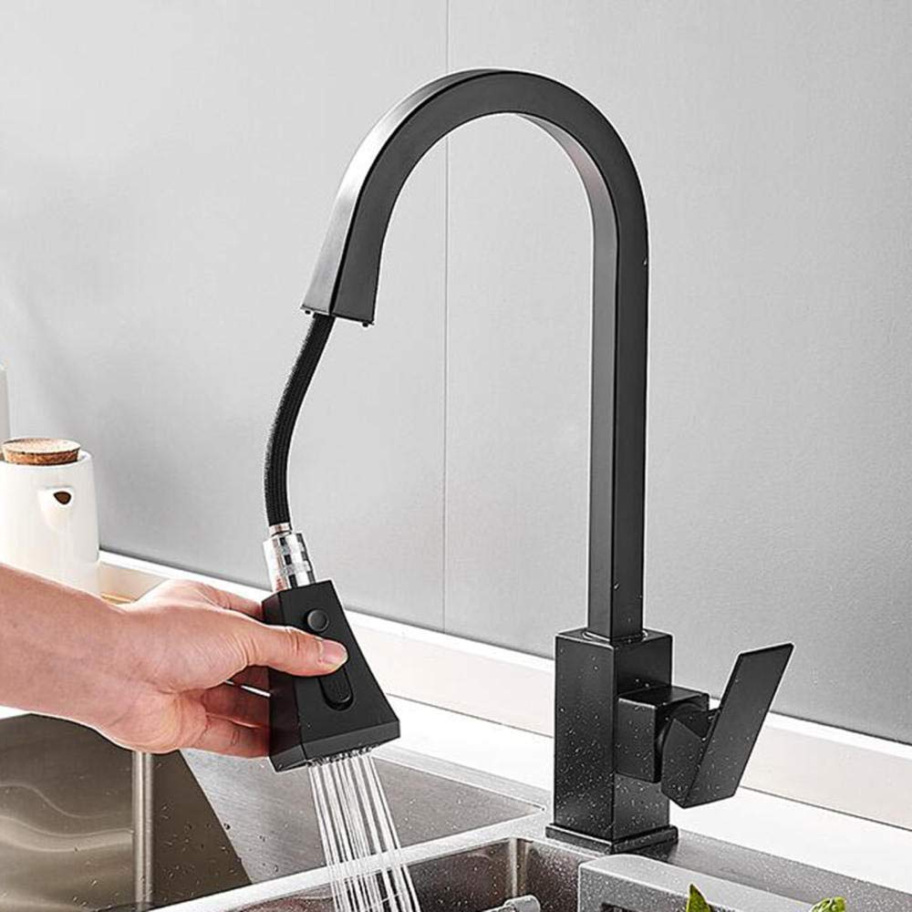 Robinet de cuisine noir rétractable pour simplifier vos repas de famille