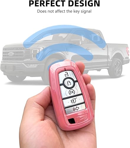 Miniatura 5 de RAZPOY Funda para llavero compatible con Ford F-150 Explorer 2018-2023 y Ford Bronco y Bronco Sport 2021-2023, rosa
