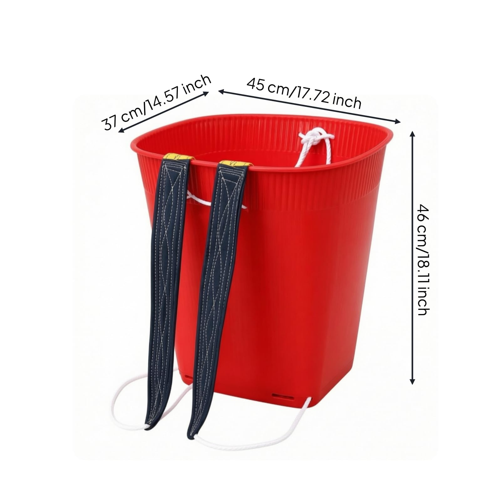 Cestino in Plastica Rigido Cestino Capiente Cesto da Schiena con per Giardinieri, Raccolta, Rosso, 46cm