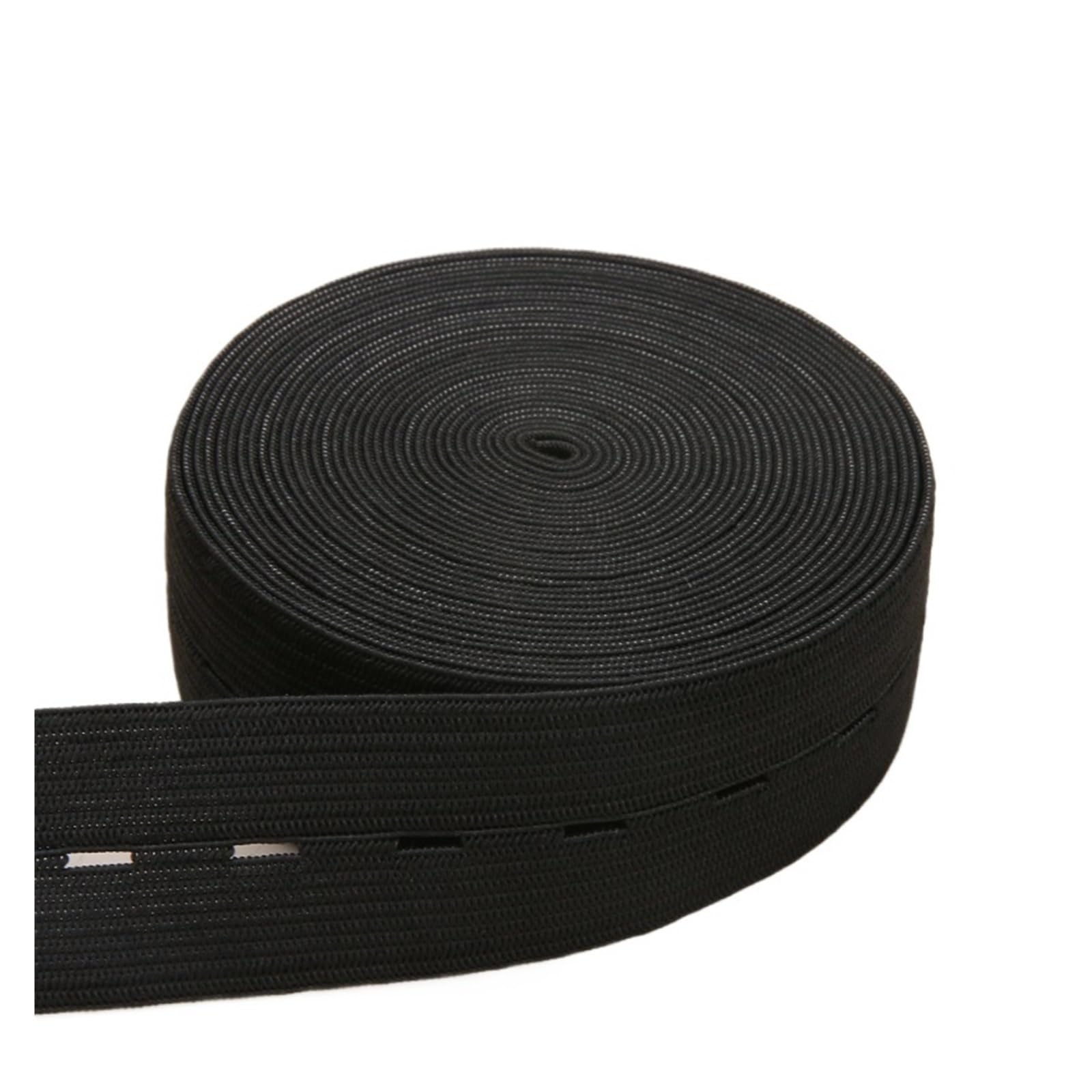 Elastyczny sznurek z dziurkami, Gumki do dziurek na guziki 5m samodzielnego szycia, czarno-białe 15-30mm(Black30mm 5meters)