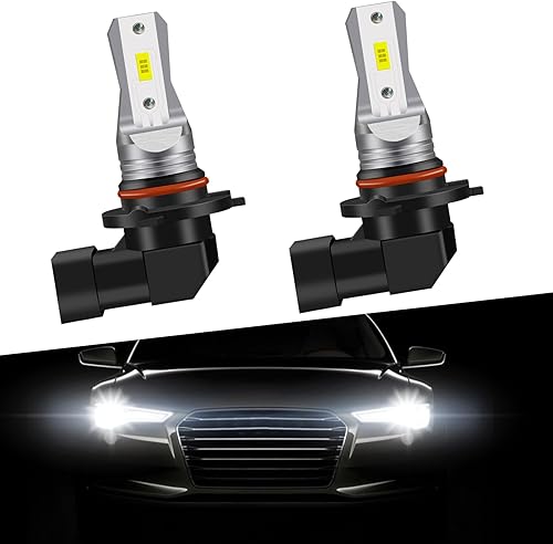 cerfioo 2 bombillas LED antiniebla 9006 para automóvil, 6000 K 1800 LM, carcasa de aleación GSP, lámpara de cerámica con cuentas de corriente