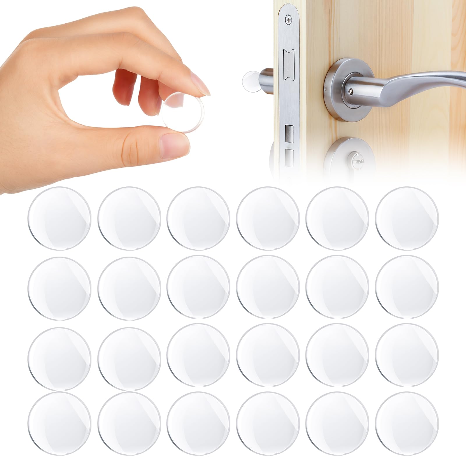 Vicloon Self Adhesive Rubber Feet, 24Pcs Transparent Bumper Pads, Transparent Silicone Pad, Clear Rubber Feet Clear Self Adhesive Rubbers Bumpers Pads, Soft Door Bumpers Furniture Pad, 20mm x 5mm