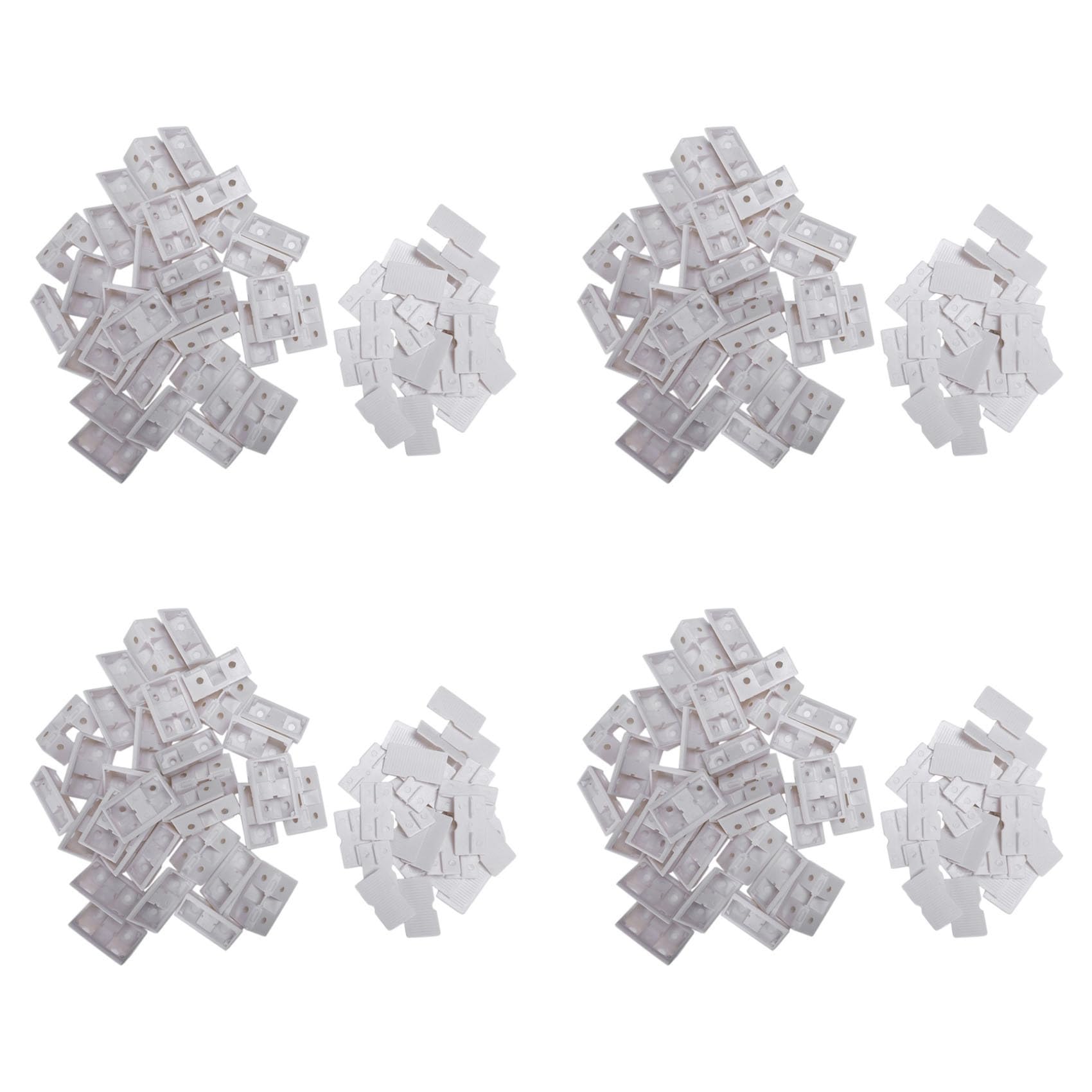 Jnchdghwa White 120Pcs Shelf Cabinet 90 Degree Plastic Corner Braces Angle Brackets