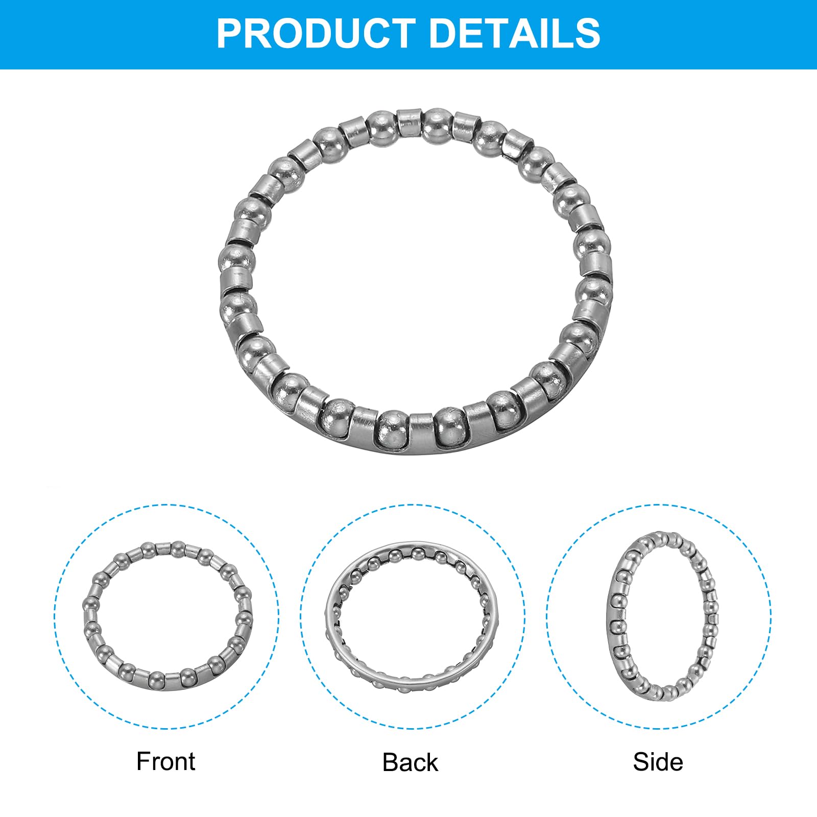PATIKIL Cuscinetto a Sfera per Pedivella Bici 3/16 Pollici x 20 Sfere, 4pz Cuscinetti Bicicletta in Acciaio Inossidabile Ricambi Accessori per Forcella Anteriore per Mountain Bike, Argento