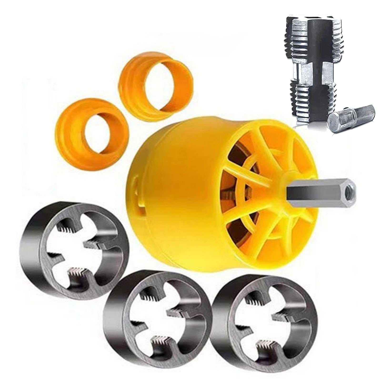 7Pcs Pipe Threader Kits Dies Threader Round Die Manual Plumbing Threading for Industrial Repair Threading Tool
