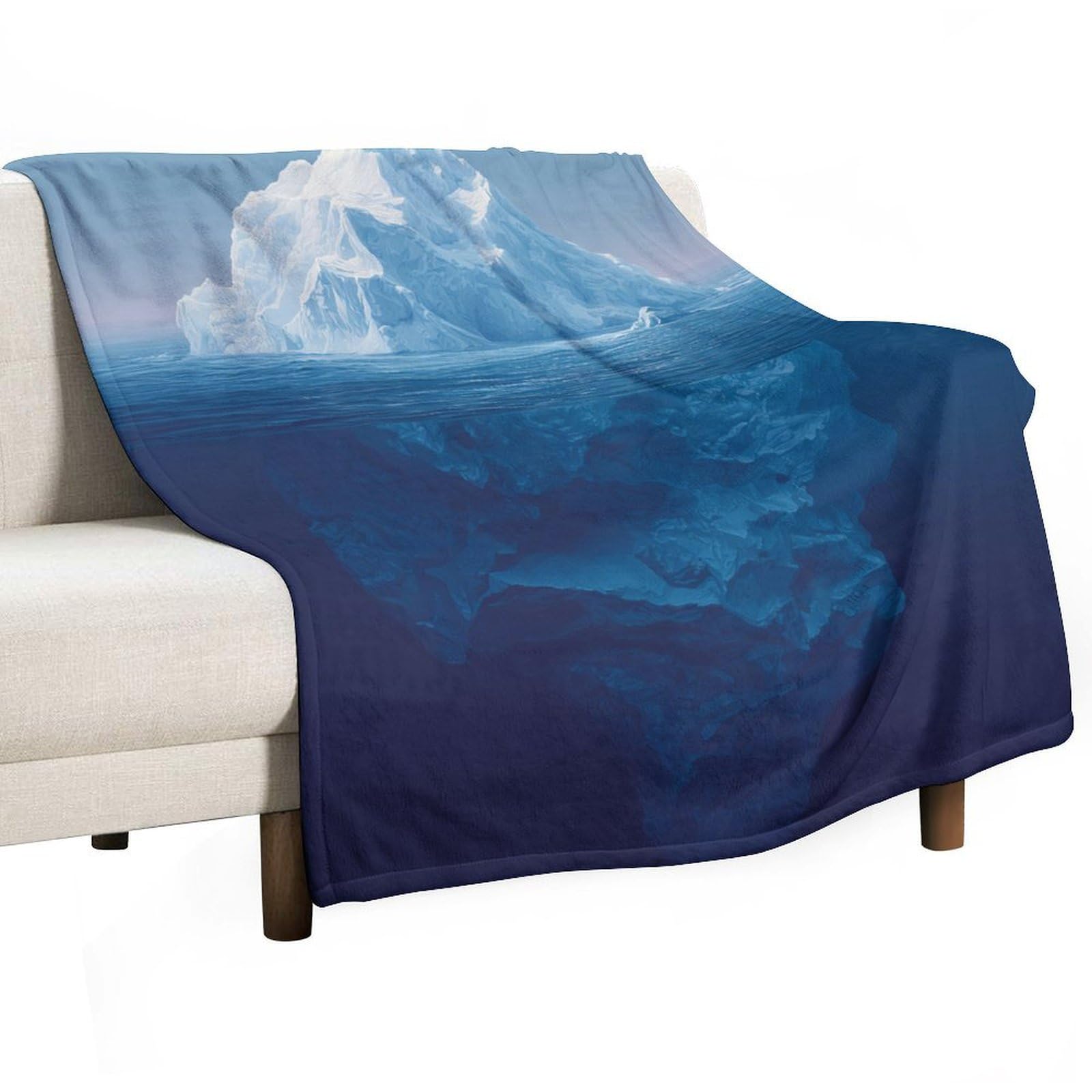 Jubonexis An Iceberg Abstract Anti Pilling Throw Blankets Cozy Durable Blanket for Bedroom Living Rooms Couch Sofa Bed 130x150cm(50x60in)