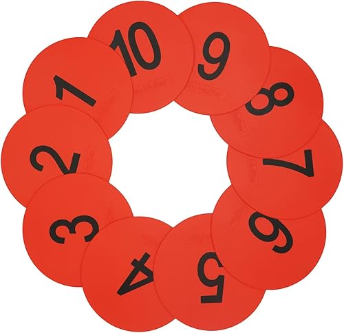 Marcadores de puntos numerados de 6 pulgadas, material TPE antideslizante para el suelo, impermeable, para marcas de campo y cancha, fitness,