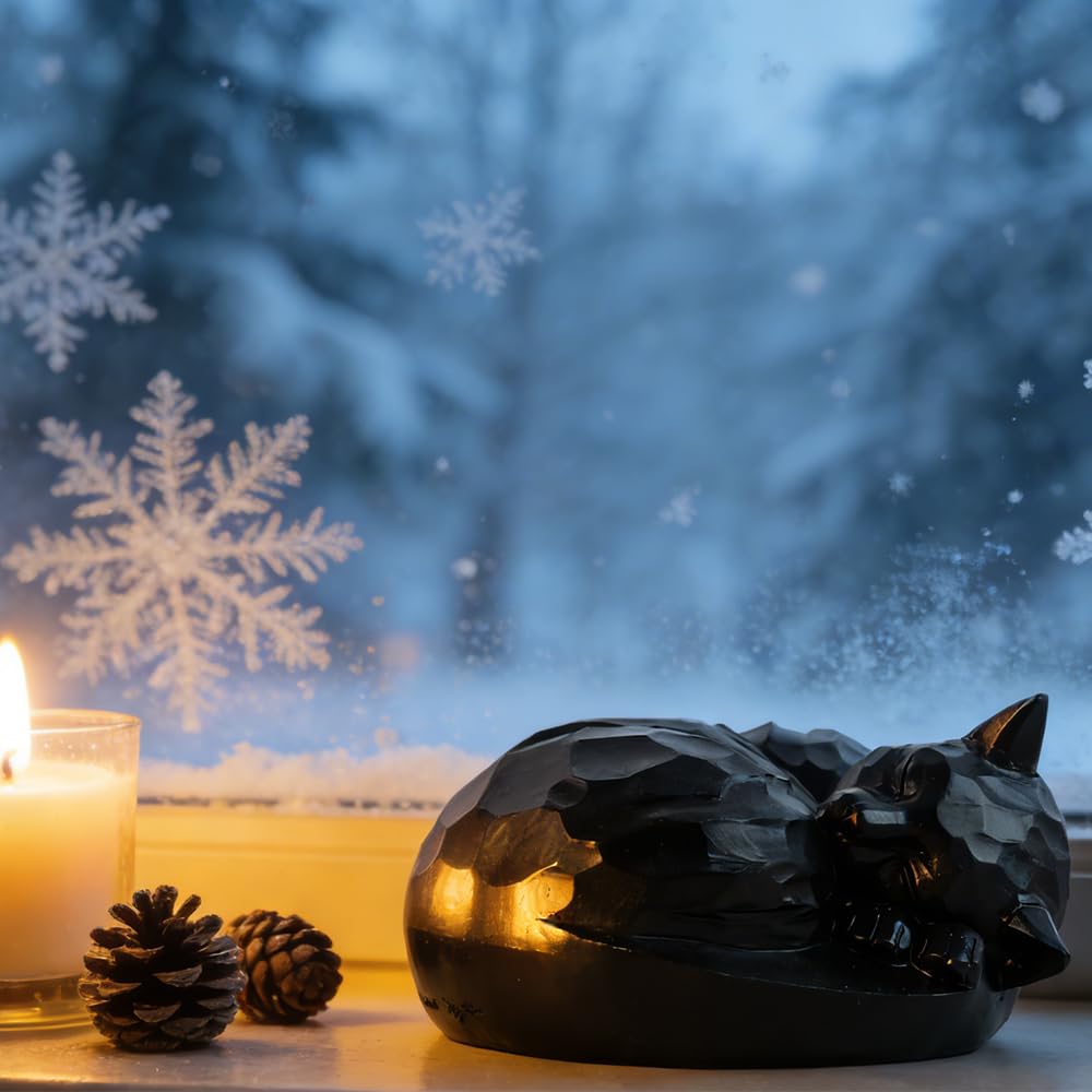 Urne funéraire commémorative pour chat Noir
