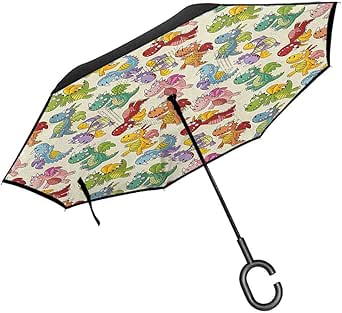Amazon.com: RenteriaDecor Kids Inside Out Umbrella Cartoon Fire Dragons