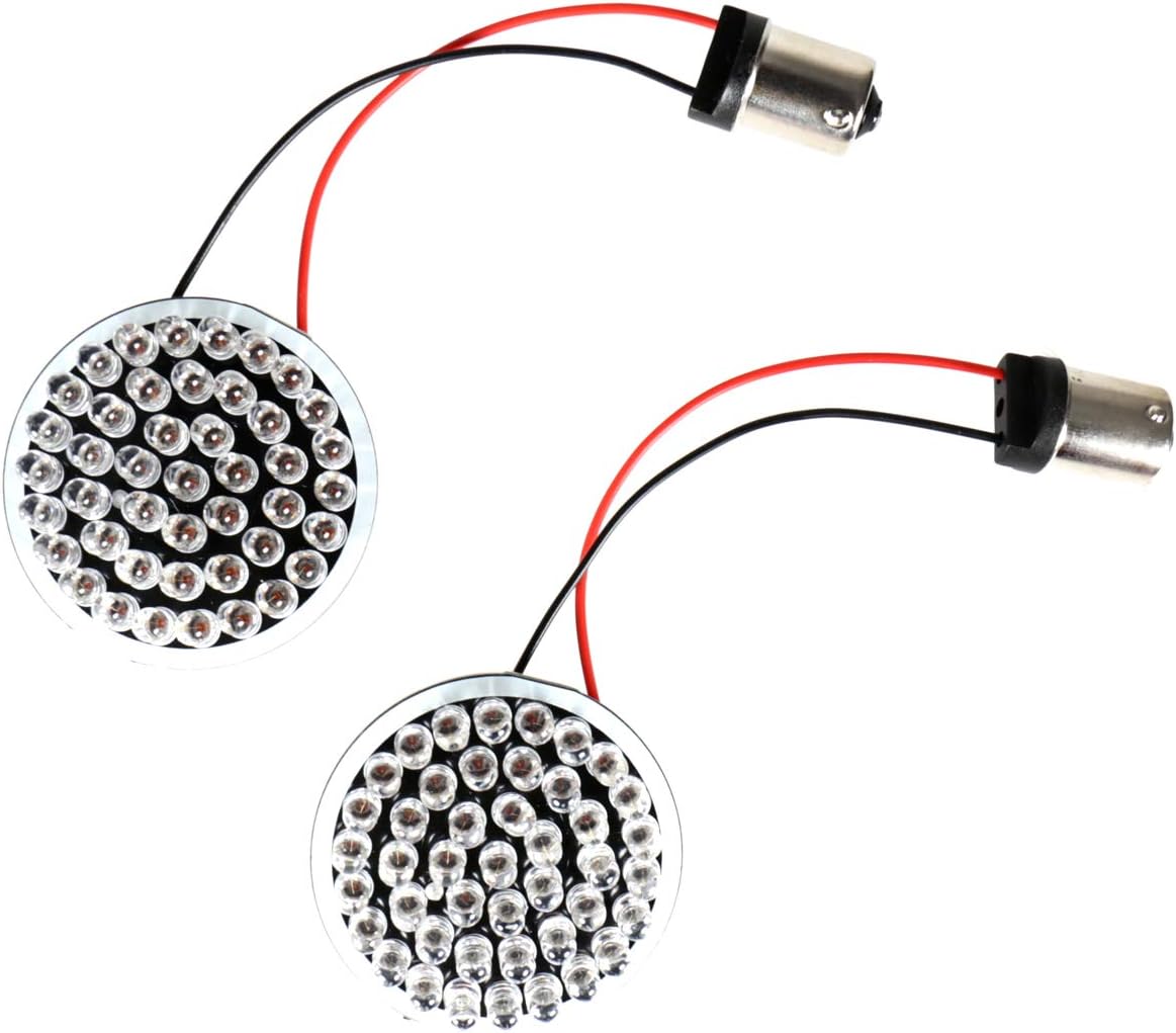 Motorcycle 2" Bullet Style 1156 LED Inserts Turn Signal Light And Smoke Lens For Harley Sportster Softail Touring Dyna