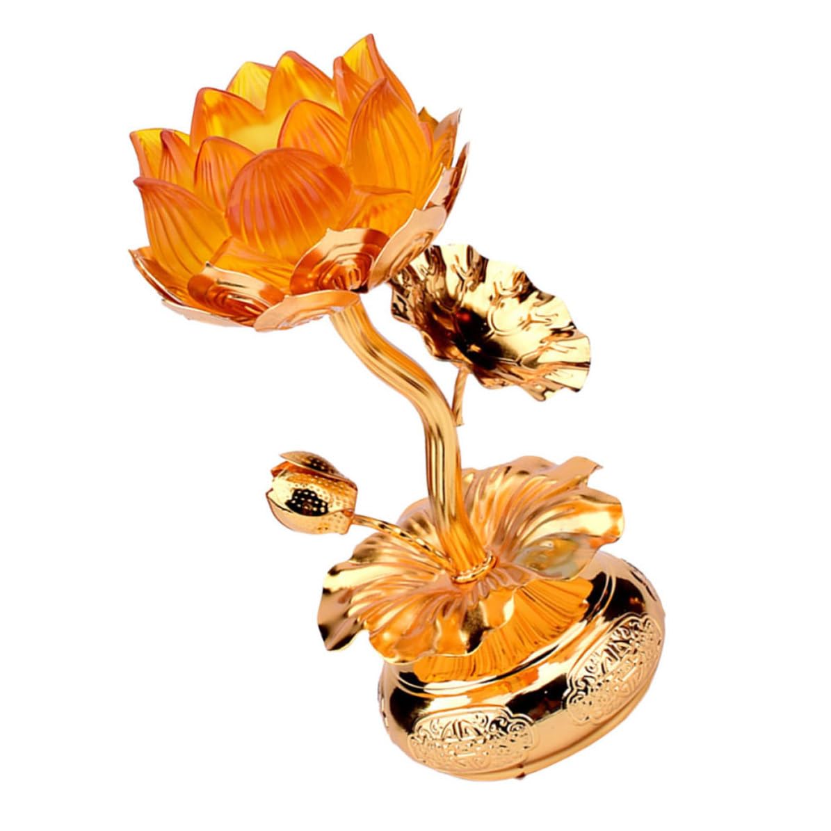 Porte-bougie portable lotus doré pour ambiance de table romantique