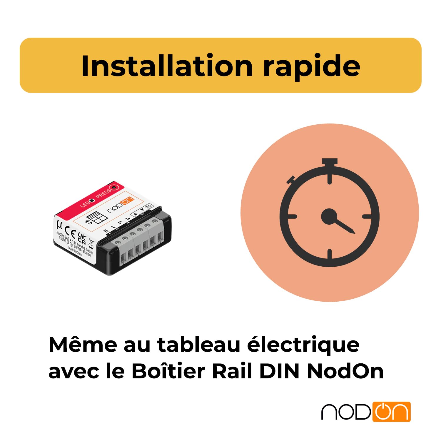 NodOn Zigbee 3.0 Module Volet Roulant Connecté Home Assistant | Module Zigbee Volet Roulant avec Pilotage a Distance - Compatible Box Domotique Home Assistant, Jeedom, Z2M, ZHA