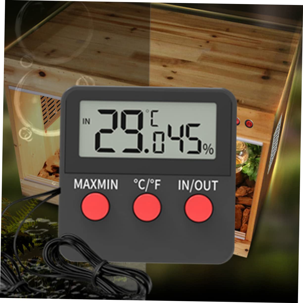 Sosoport 2sätze Digitales Thermometer für Reptilien-terrarien Hygrometer für Echsen Schildkröten Temperaturmonitor für Reptilienaufzuchtboxen Eierbrüterthermometer für Brutkästen