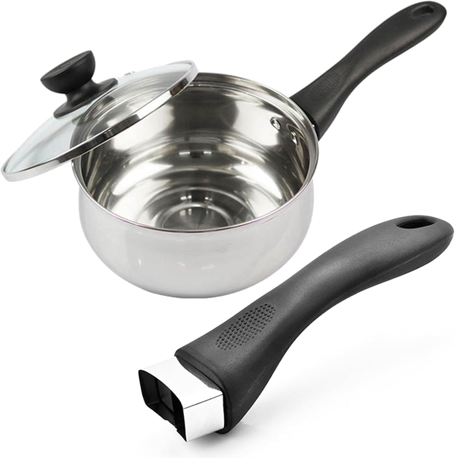 1 x schwarzer Bakelit-Topfgriff, verbrühungssicher, langer Griff, Ersatz mit Schraube, Pfannengriff für den Griff, Ersatz-Küchentopf, Pfanne, Typ Einheitsgröße, Kochtopf-Aufsatz, Kochgeschirr