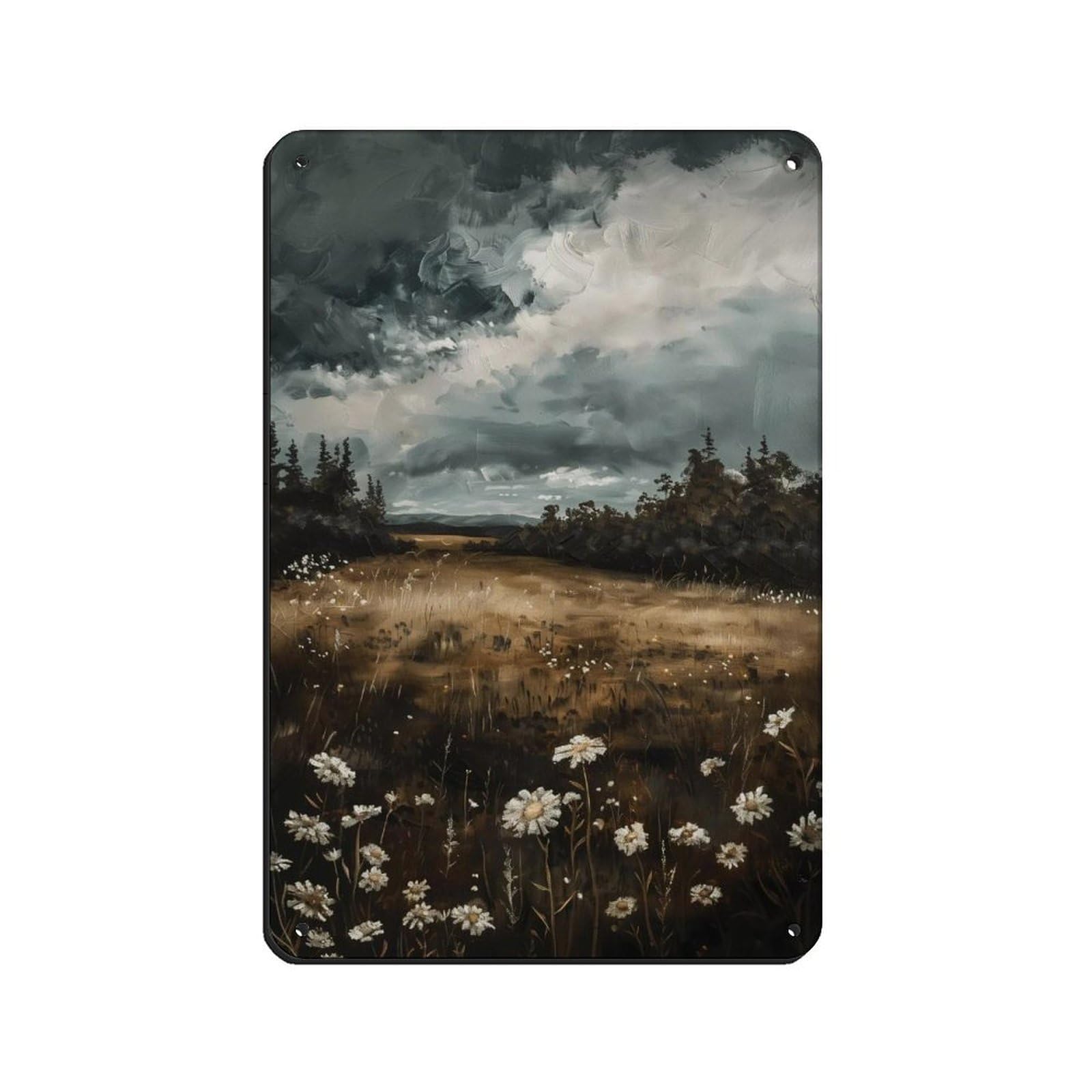 Gothic Cottagecore Landscape Painting Retro Poster Metal Tin Sign Chic Art Retro Iron Painting Bar People Cave Cafe Family Garage Poster Wall Decoration 8x12inch(20x30cm)