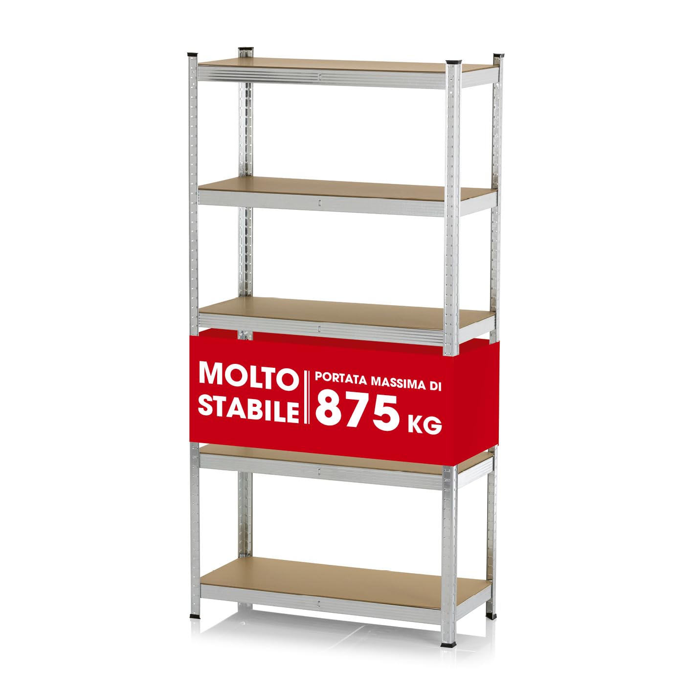 Set 2 Scaffali Metallici Easy 160x80x40 Cm - Portata 640 Kg, 8 Ripiani, Montaggio Senza Viti Per Garage E Cantina - Foto 10