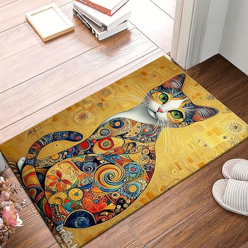 Tapis de salon doux imprimé chat 3D grand tapis de sol antidérapant moderne