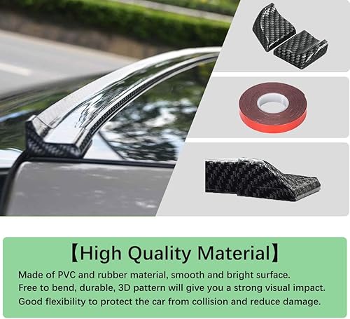 Miniatura 6 de Ziciner Kit de labios para alerón de maletero de automóvil, tira decorativa de ala trasera de 4.9 pies con abrasión antiarañazos, calcomanía de