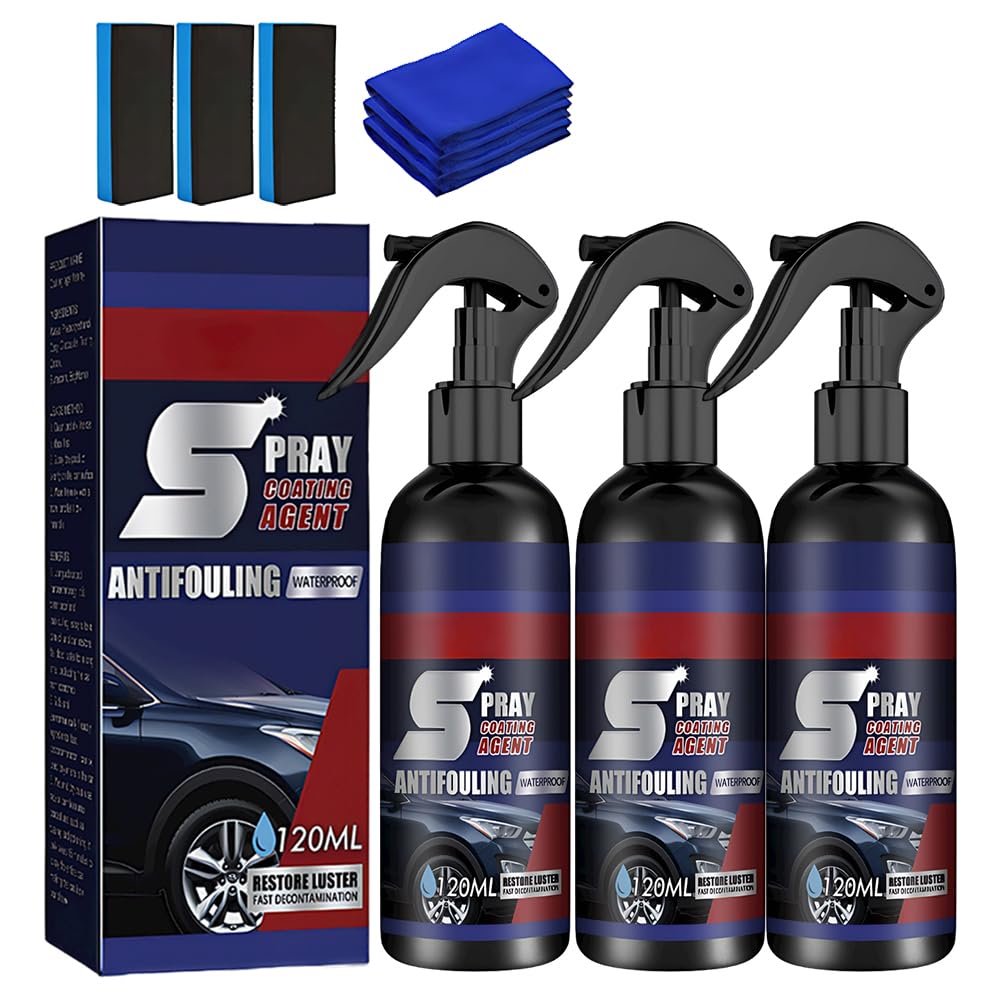 3 Pack Multi-Functional Coating Renewal Agent, 2025 Upgrade Coating Agent Spray for Vehicles, High Protection Quick Car Coating Spray, Nano Car Scratch Repair Spray Coating Agent for Automotive