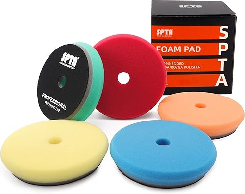 SPTA Almohadillas de pulido HD, almohadillas de tampón orbitales de 6 pulgadas, almohadillas de pulido de gancho y bucle, almohadilla de pulido de
