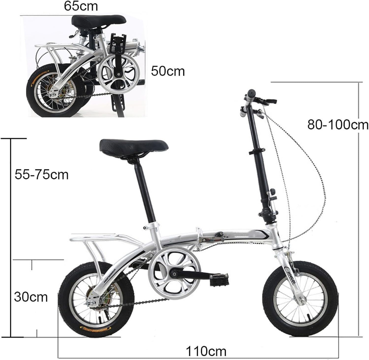 Bicicleta Plegable 12 Pulgadas para Adultos, Color C