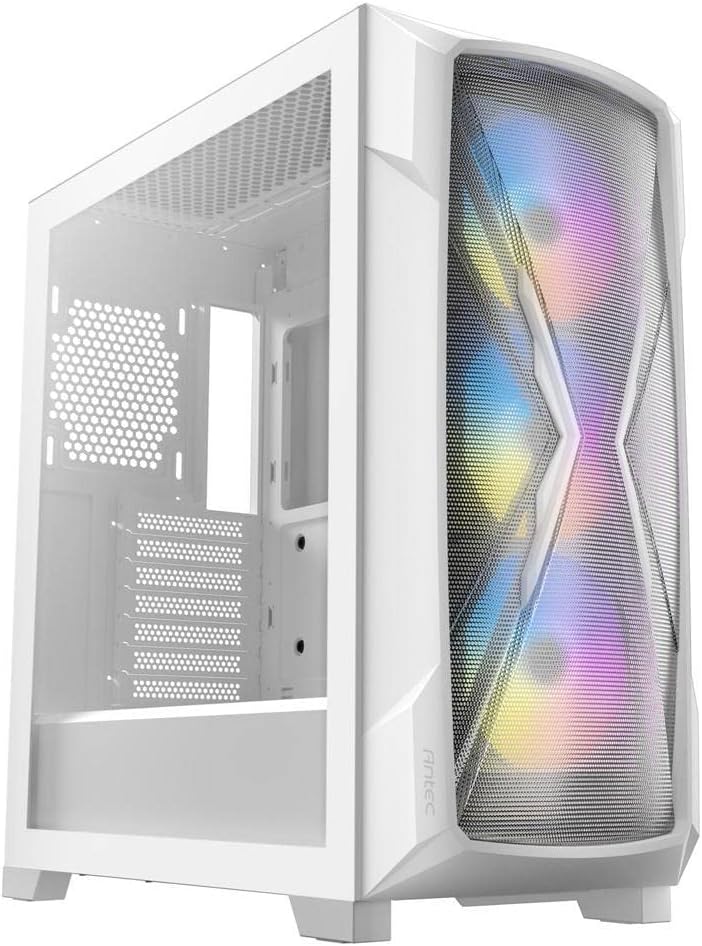 Antec Dark League DP505 White, High-Airflow Mesh Front Panel, 3 x 120mm ARGB Fans, ARGB & PWM Hub, 8 x Rubber Grommets & 3 x Cable Ties, Type-C 3.2 Gen2, GPU Bracket, Mid-Tower E-ATX Gaming Case