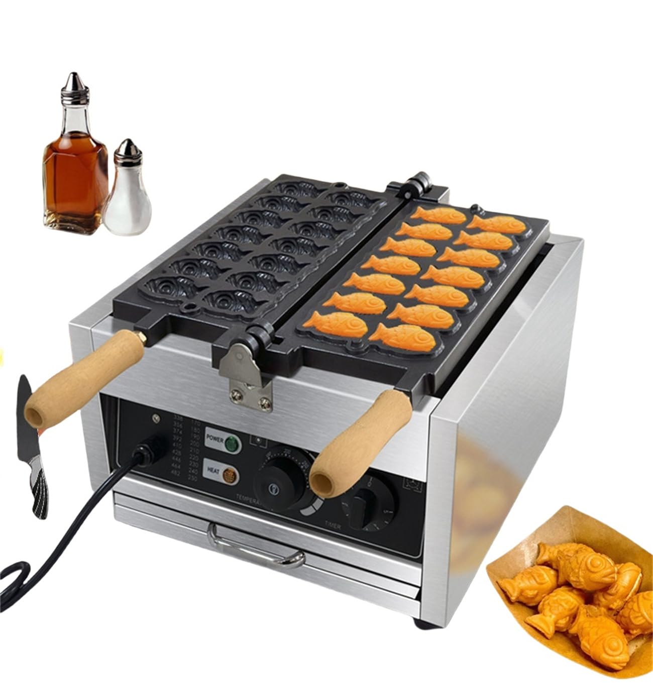 Amazon.co.jp: Acnivko鯛焼き器 鯛焼きメーカー業務用電気たい焼き機 