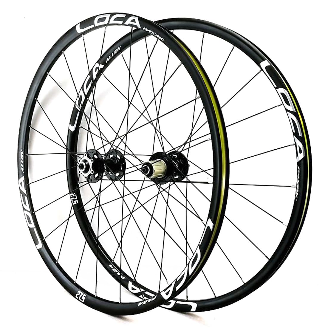 QHYRZE 26/27.5/29" Mountain Bike Wheelset Quick Release Disc Brake MTB Wheel 24H Rim QR Front 100mm Rear 135mm,For 7-12 Speed Cassette(Black,27.5'')