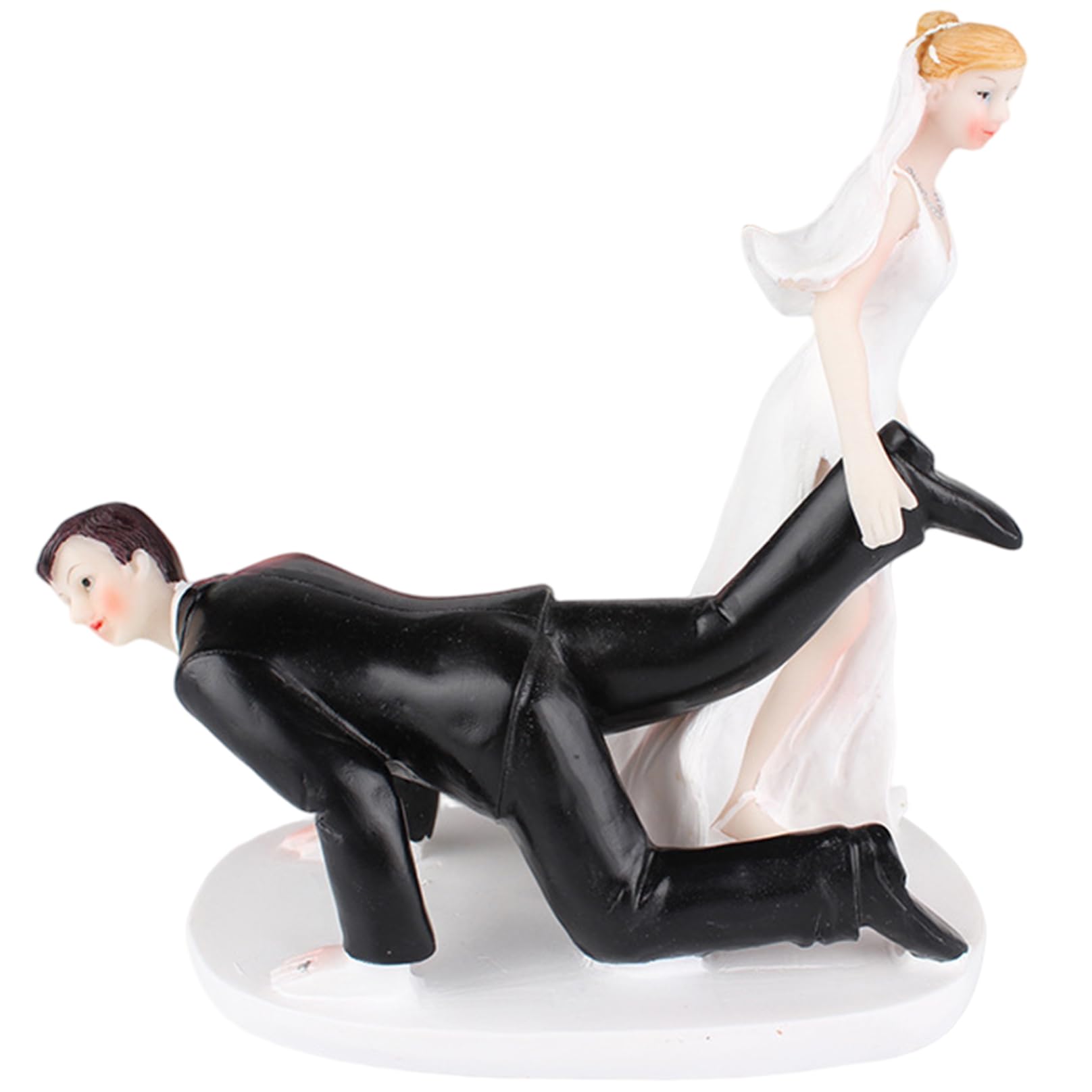 Bride and Groom Cake Topper, "Groom Can't Escape" Wedding Cake Toppers, Realistic & Funny Resin Ornament for Wedding Party, Home & More Topper Decor