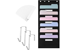 Mr. Pen Over the Door Hanging Wall File Organizer, 6 Name Tags,...