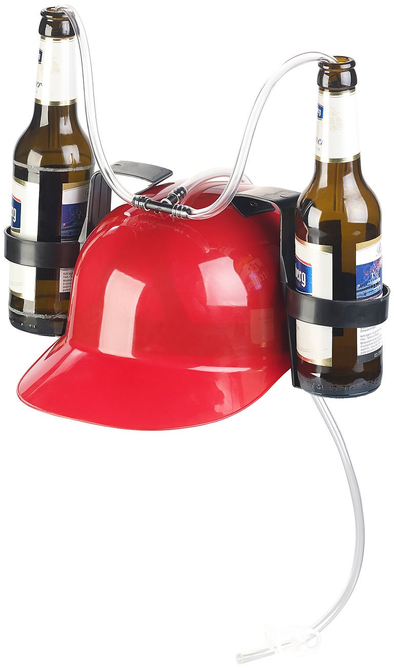 Casque à Bière De Fête - Porte-gobelets Avec 2 Supports Et Tuyau, Idéal Pour Soirées Et événements Fun