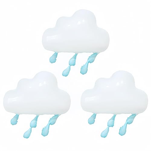 3Pcs Rain Cloud Balloons Blue Raindrop/April Showers Bring May Flowers