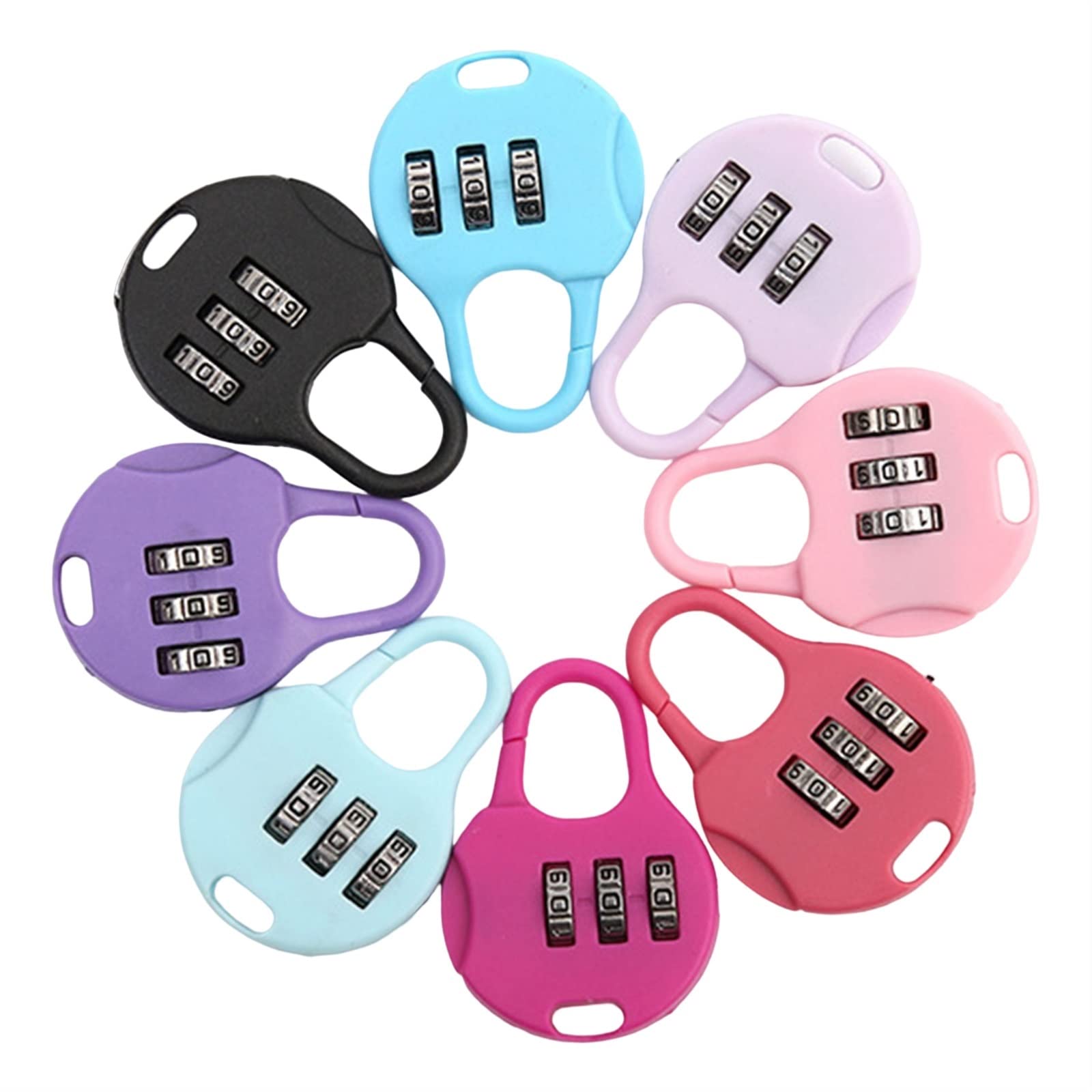 Cerradura de combinación, Mini candado de combinación 3 dígitos con contraseña, plástico antirrobo for bolsillo, maleta, mochila, cajón, cerradura seguridad(Pink)