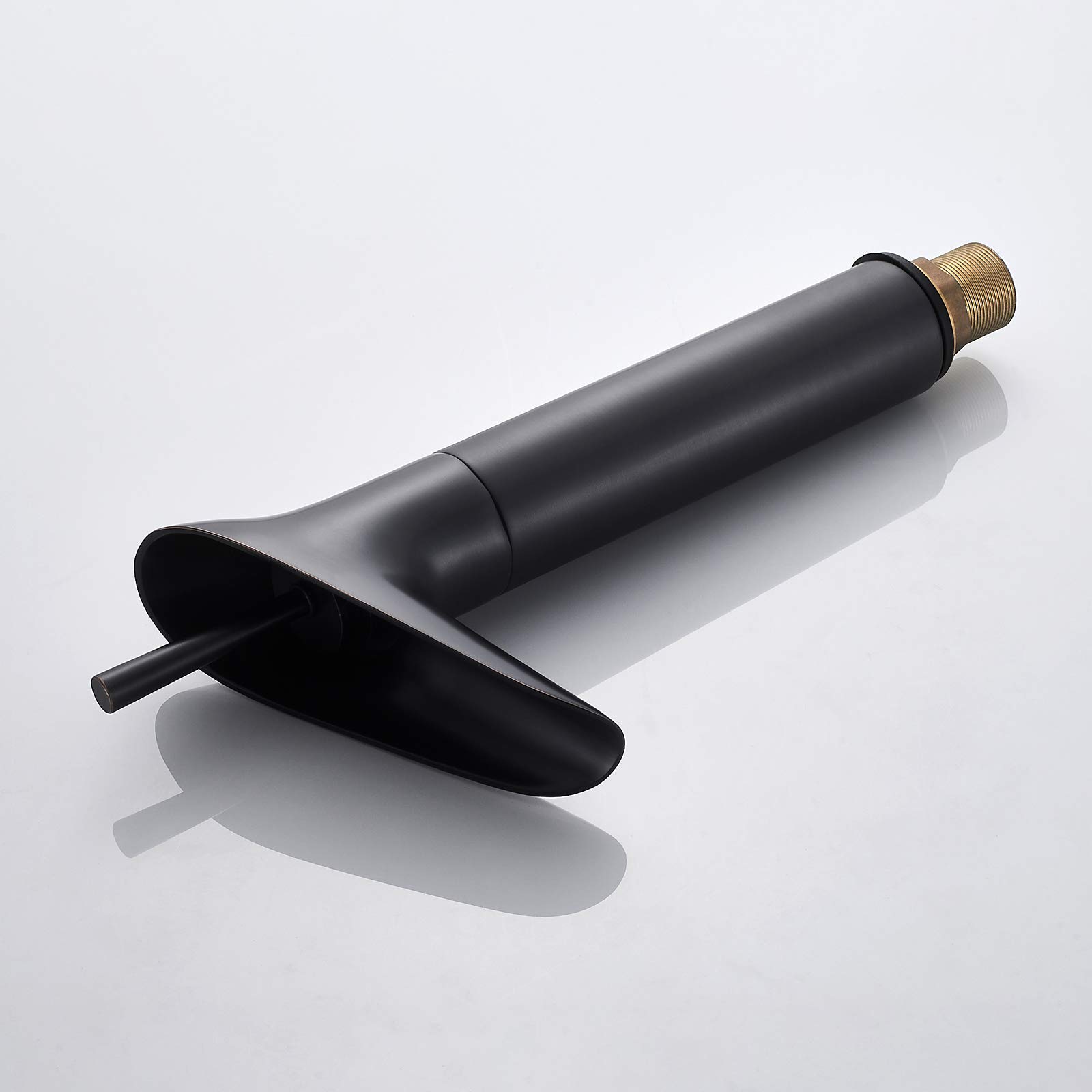 Retro Wasserfall Waschtischarmatur Schwarz Matt, Einhebel Armatur für Bad mit Messing Finish, G3/8