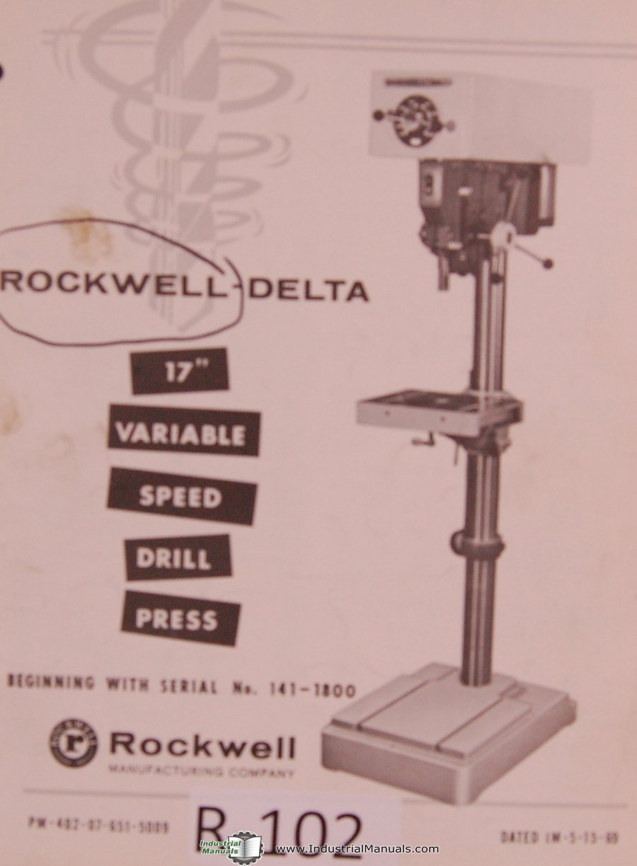 Rockwell Delta 17 Inch Drill Press Manual cover