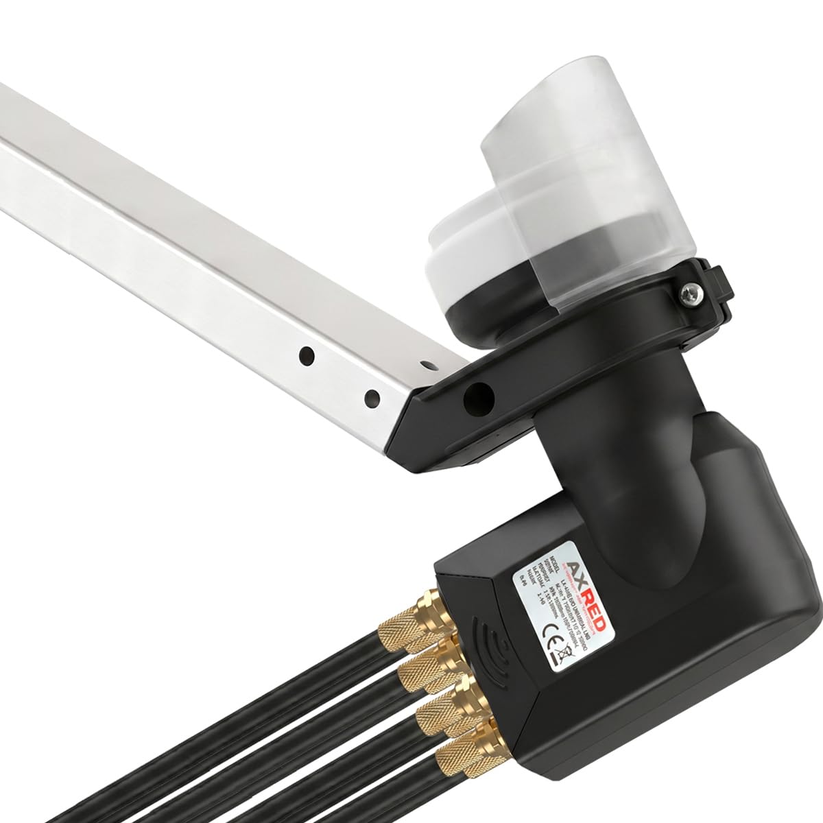 [ Test SEHR GUT, Note 1.0 *] AXRED Octo LNB + Wetterkappe + 8X F-Stecker, Digital 8Fach 4K HD LMB für 8 Teilnehmer mit Wetterschutz Abdeckung, für Fernseher Sat Receiver Satellitenschüssel