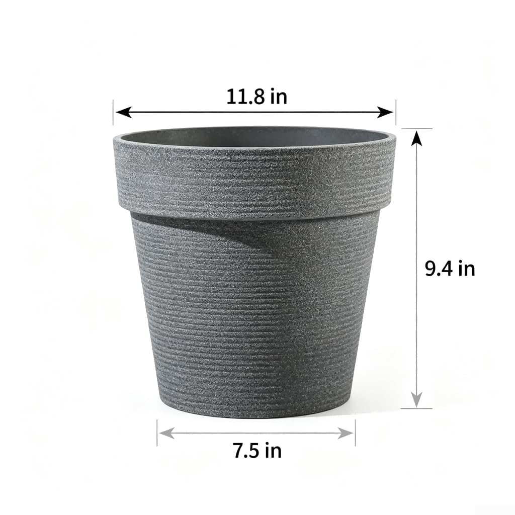 Robuster Harz Pflanztopf hoch für große Pflanzen, großer Blumenkübel Outdoor mit atmungsaktivem System, wetterfester Übertopf für Monstera, frostbeständiger Topf für Garten und Balkon
