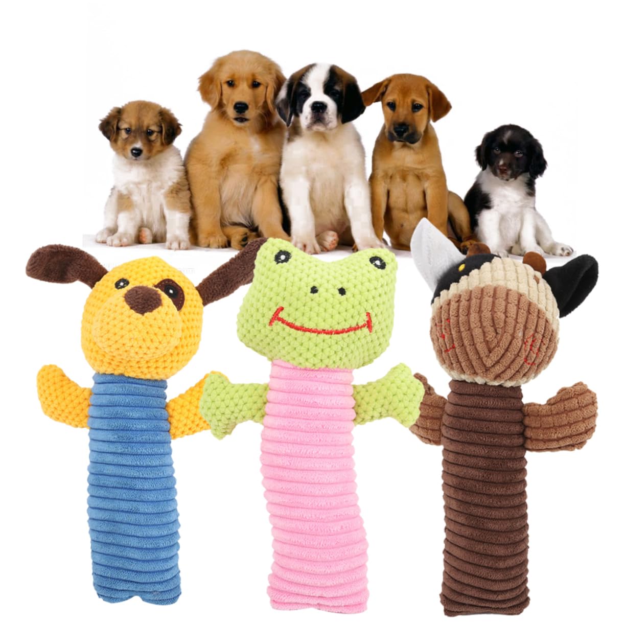 BESPORTBLE 9 Piezas Juguetes De Cachorro De Peluche De Peluche Cachorro Rompecabezas Juguetes Animales De Peluche Esponjosos Chirriantes para Mascotas Juguete Felpa