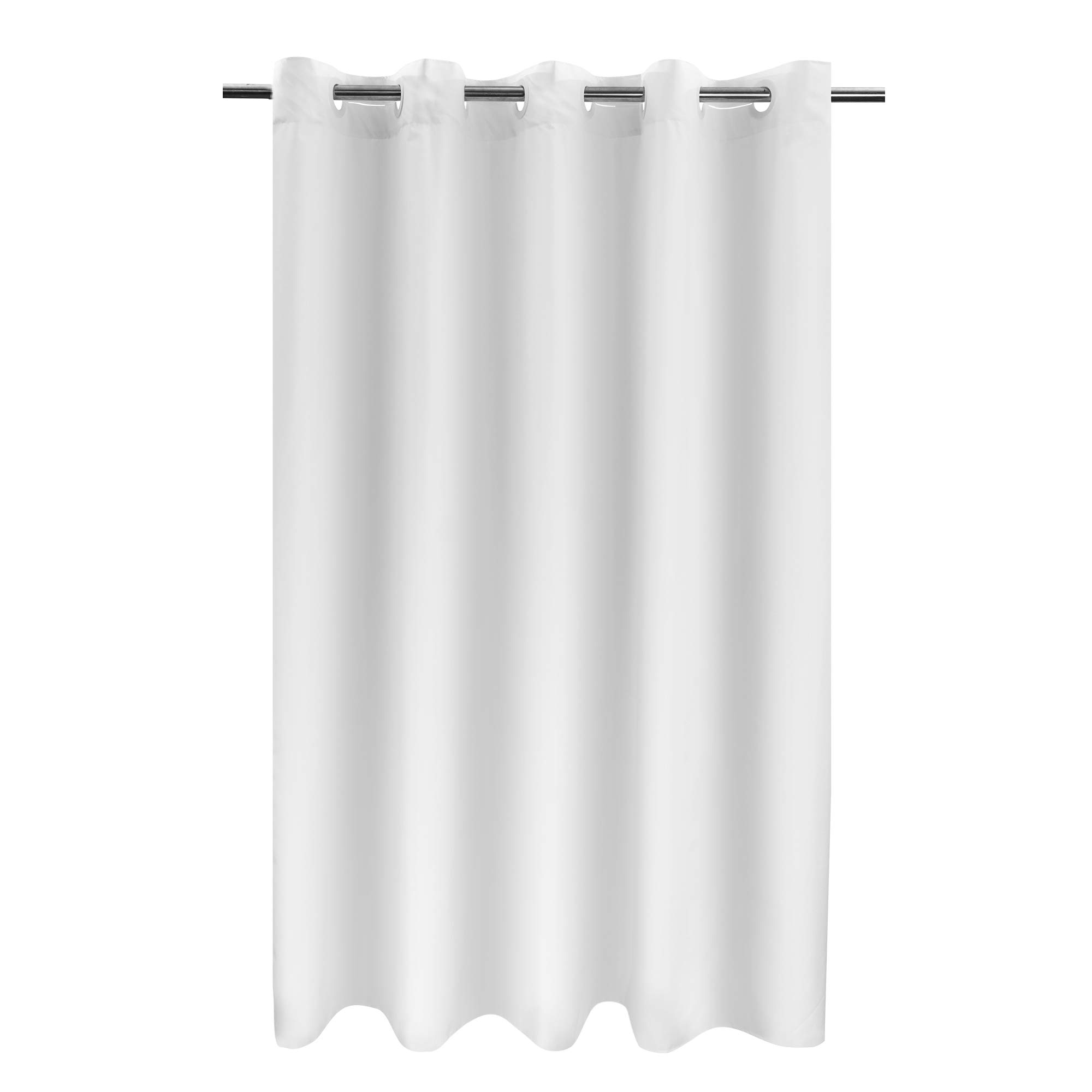 River DreamFabric Shower Curtain No Hooks Needed - TPU Lining & No Liner Required, Hotel Shower Curtain for Bathroom with Built-in Hooks & Bottom Magnets, Waterproof, White, 71x74