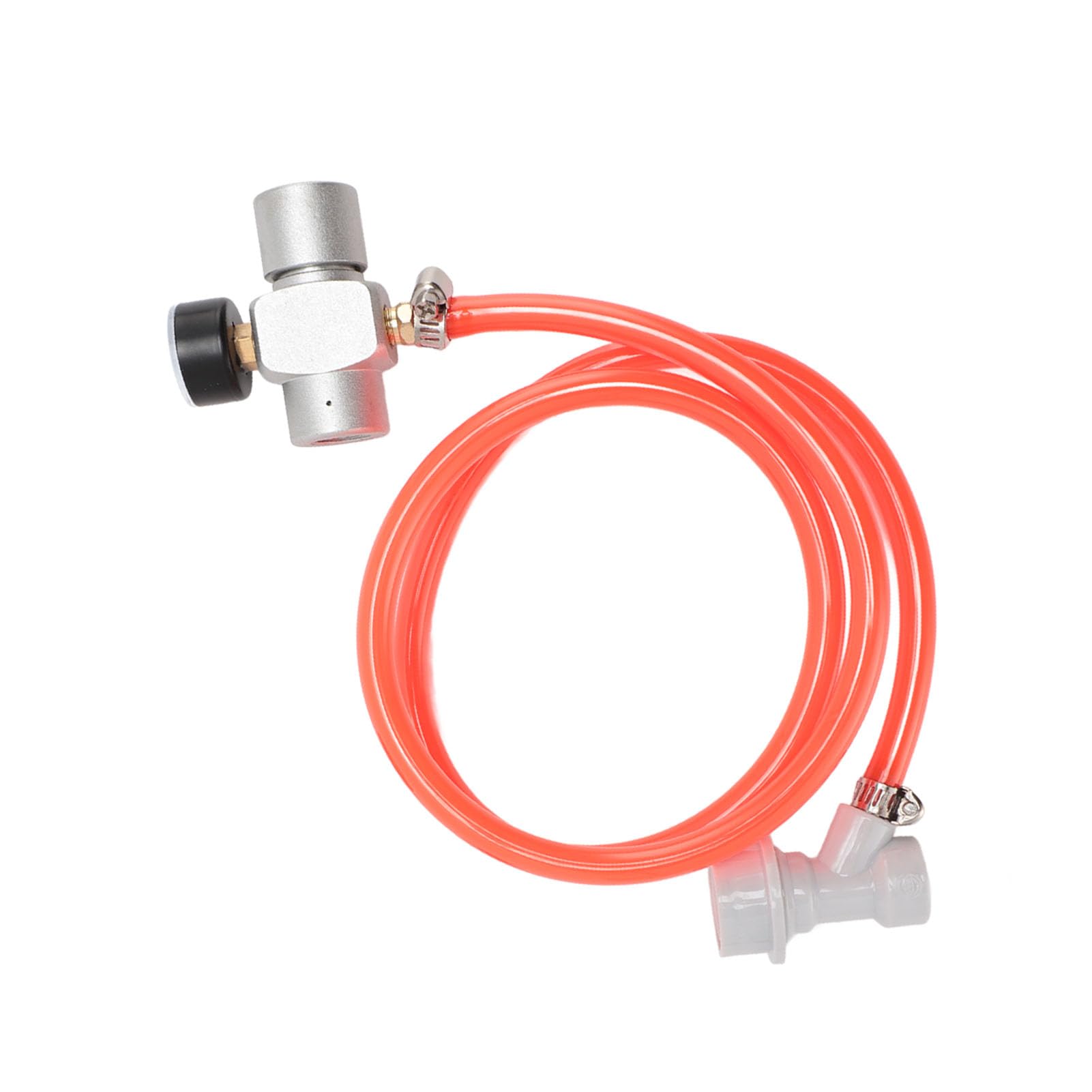 Regulator ciśnienia CO2 Mini Keg, automatyczny regulator ze stali nierdzewnej do piwa, kawy i napojów gazowanych, kompatybilny z systemami Homebrew Keg, zawiera czerwony wąż o