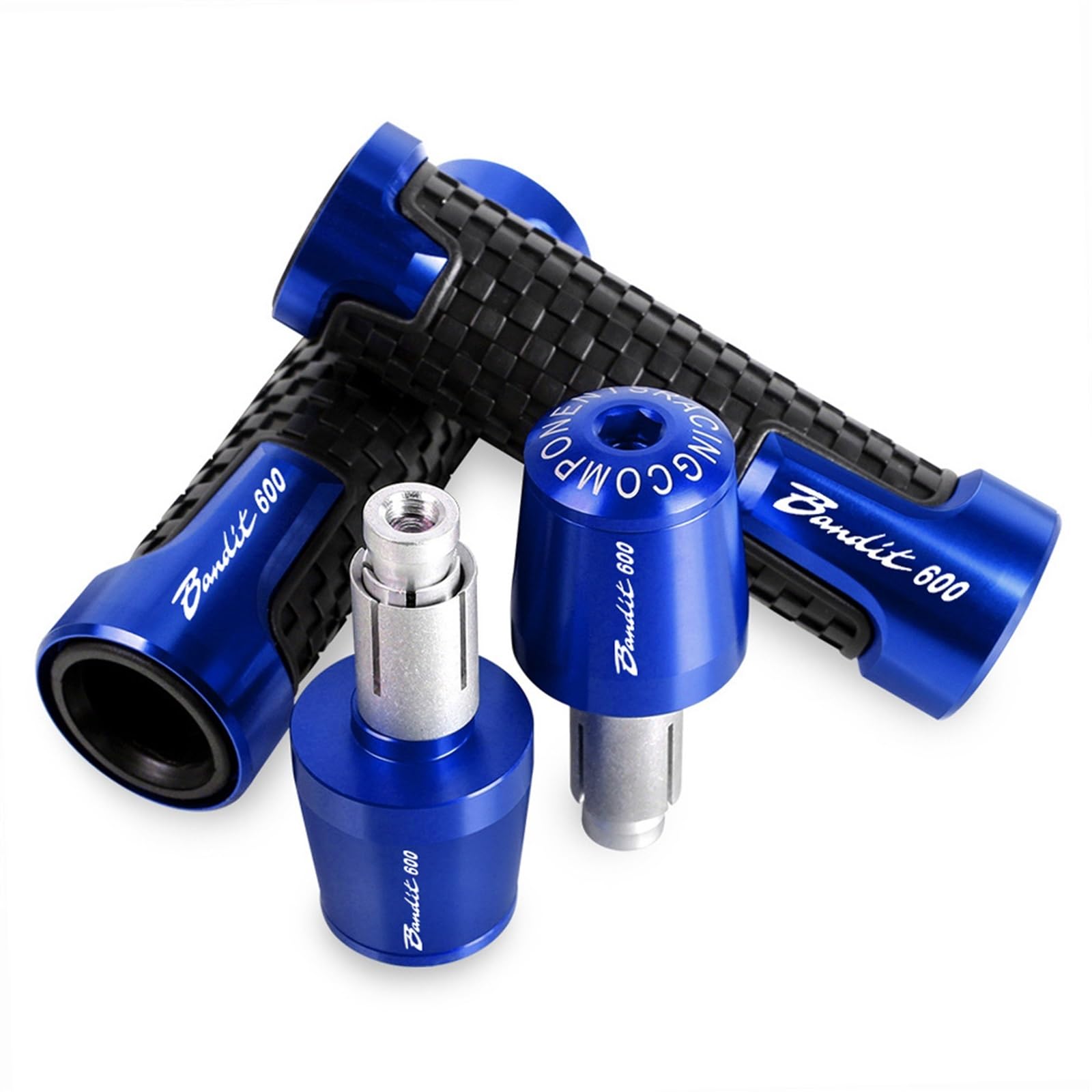 WUURAA Poignée De Guidon Antidérapante pour Moto Poignées De Guidon Poignées CNC pour Suzuki Bandit600 Bandit 600 1996-2000 2001 2002 2003 (Color : Blau)
