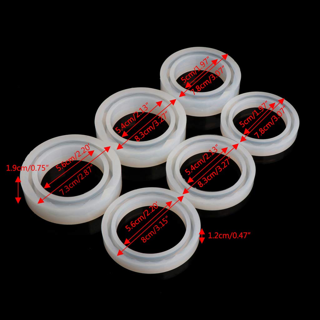 Moule à Bracelet Et Anneau Uxcell - Forme Facettée Géométrique, Largeur 56mm, Pour Résine Epoxy