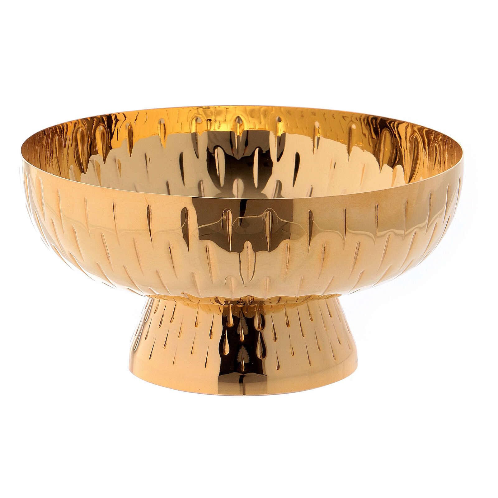 Holyart Calici Pissidi Patene metallo: Calice pisside patena ottone argento scene vita Gesù, Patena