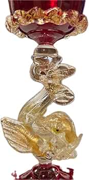 Amazon.co.jp: ヴェネチアングラス ドルフィン 金粉 ワイン